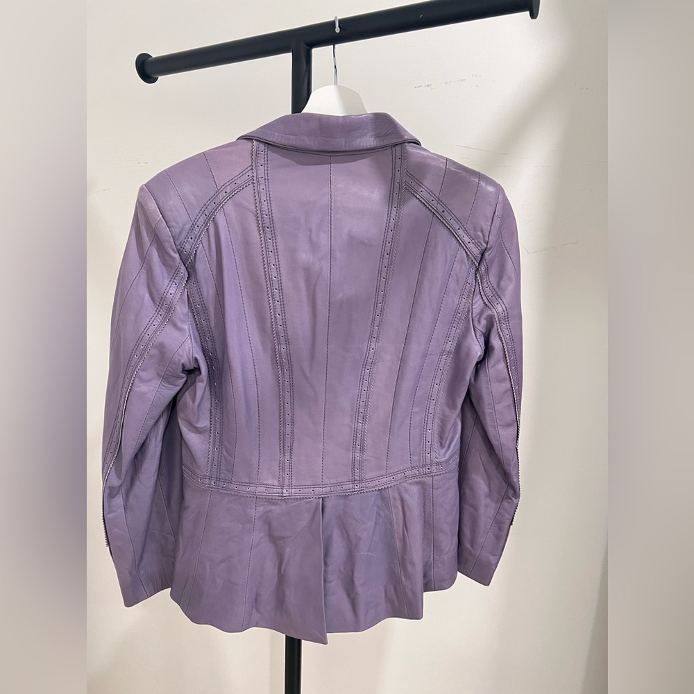 Y2K Roberto Cavalli purple leather jacket 44 - Picture 8 of 8